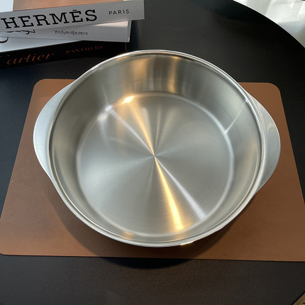 Chockmen 18-10不锈钢带耳盆三层钢加厚火锅盆水煮鱼盆电磁炉可用
