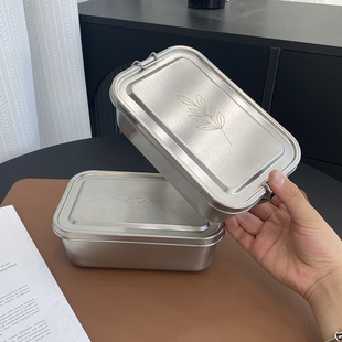 10不锈钢饭盒保鲜盒水果便当盒冰箱专用密封收纳盒子外出带餐