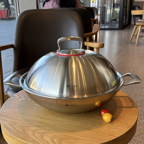LUNKAI18/10不锈钢大炒锅