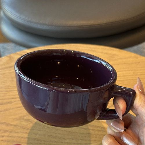 TUXTON深邃暗夜紫色陶瓷早餐杯酸奶杯燕麦杯咖啡杯高颜值马克杯