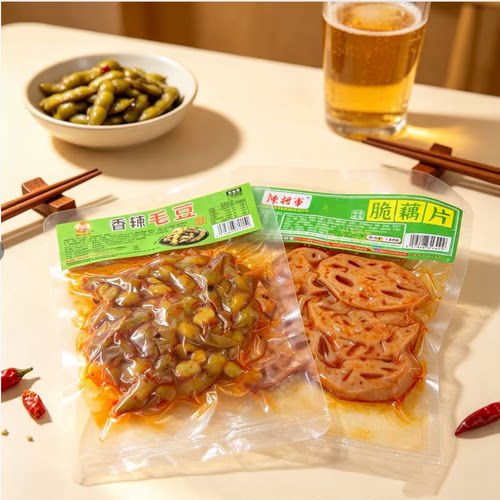 脆毛豆零食小吃即食下酒香辣藕片