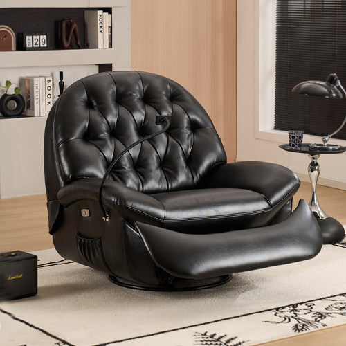 智能电动单人沙发旋转摇摇椅客厅阳台黑色多功能懒人沙发按摩躺椅