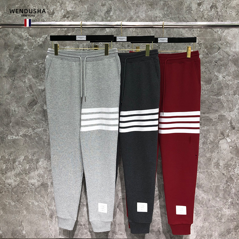 tb裤子色织纯棉束脚卫裤休闲运动长裤潮流男女士情侣装潮牌经典款