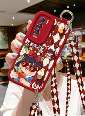 适用vivo s19手机壳s20新款s18防摔x70腕带x60菱格公主x50女s17pro斜挎挂绳s16e背带s15保护套s10可爱s12