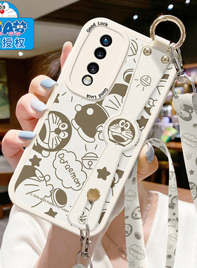 适用荣耀70手机壳300防摔90华为50SE背带X60i斜挎X10挂绳80腕带100pro软保护套40哆啦A梦200畅玩60plus女v30