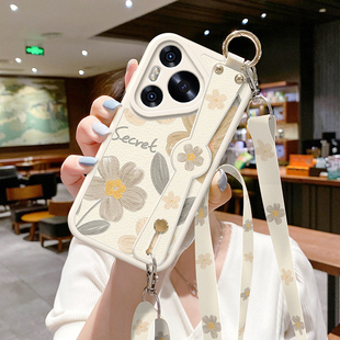 琛赋适用华为Pura80手机壳pura80pro新款 Pura70斜挎挂绳p70Ultra油画花朵p60背带p50e腕带p40女p80保护套pro