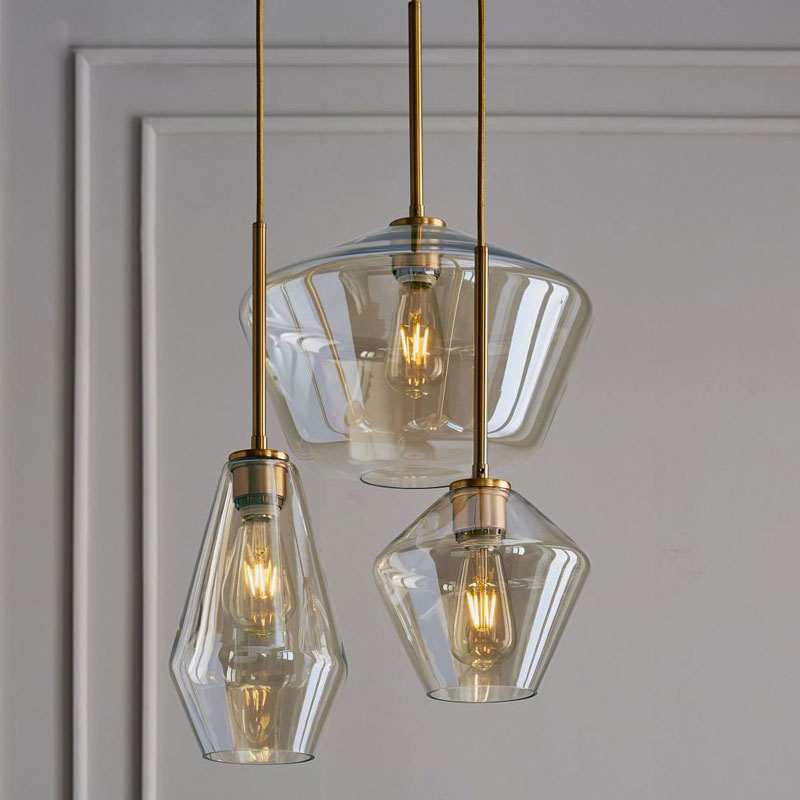 轻奢咖啡厅厨房组合玻璃小吊灯