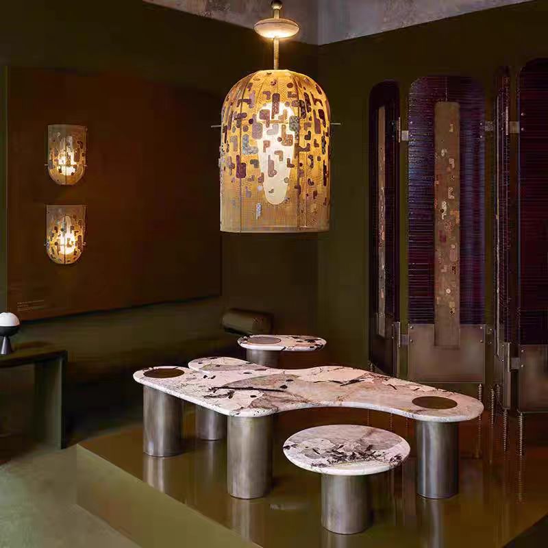 设计师创意手工刺绣复古风餐厅吊