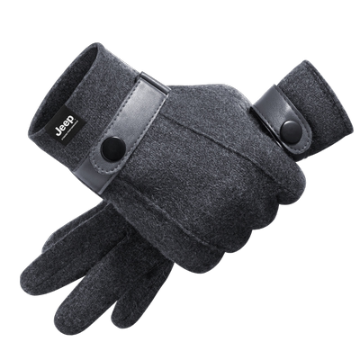 jeep吉普男羊毛羊毛手套保暖加绒