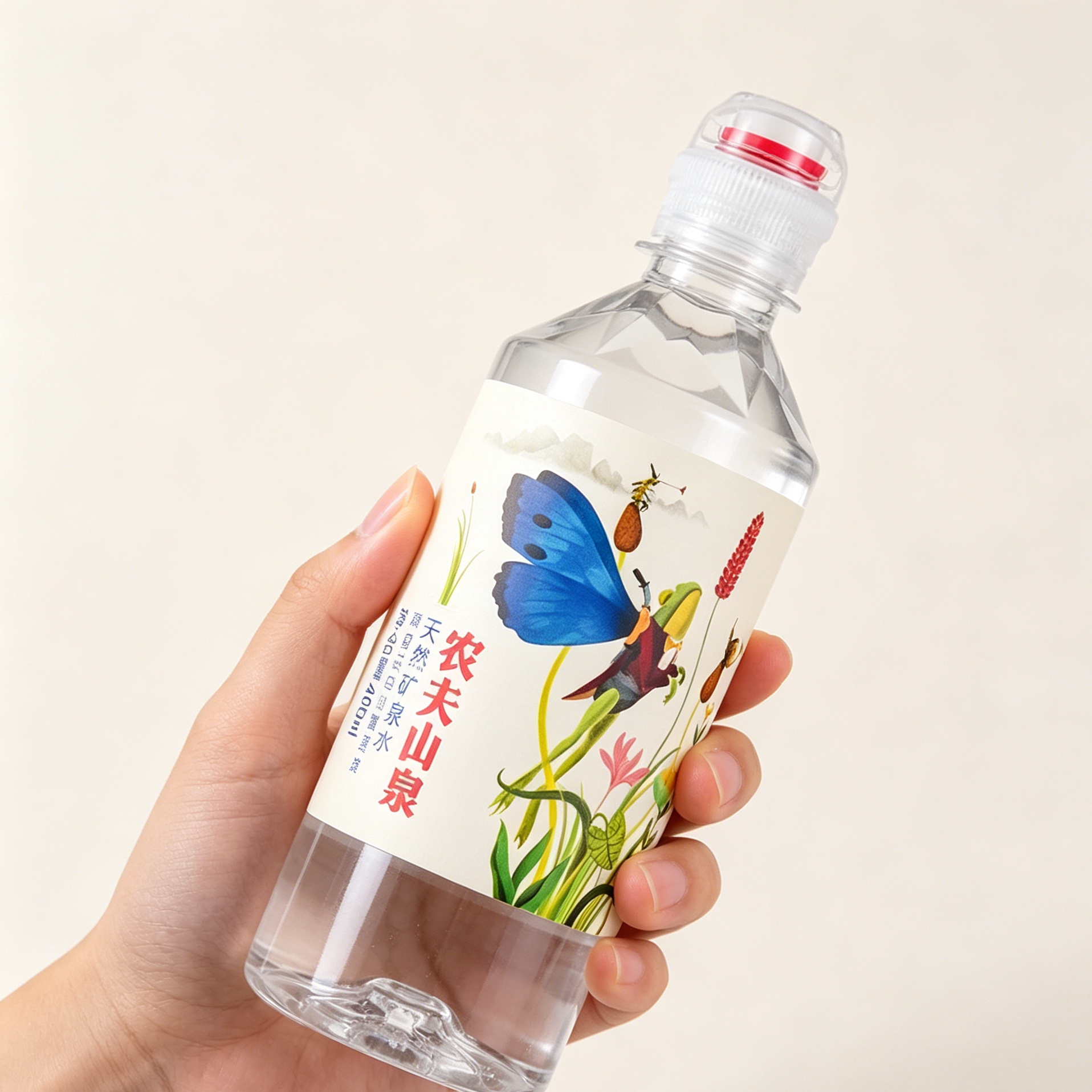 吸嘴式瓶盖400ml整箱饮用水农夫山泉带吸嘴网红饮料