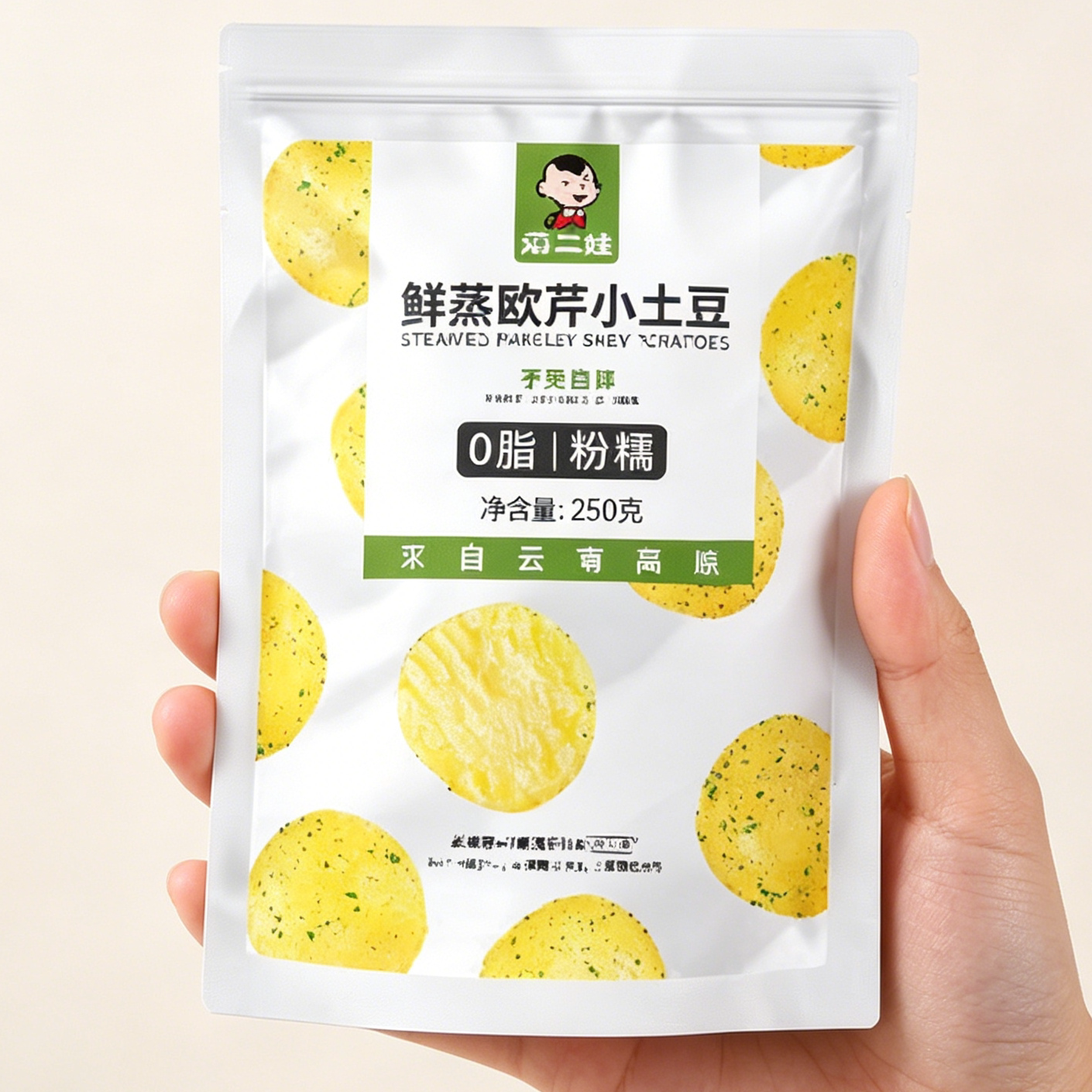 滇二娃粉糯鲜蒸欧芹小土豆即食蔬菜干0脂洋芋轻食代餐小零食年货