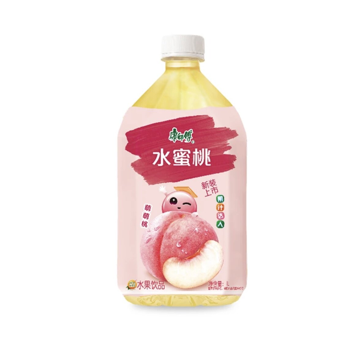 康师傅水蜜桃1升*2瓶饮品饮料酸甜可口夏日解暑瓶装