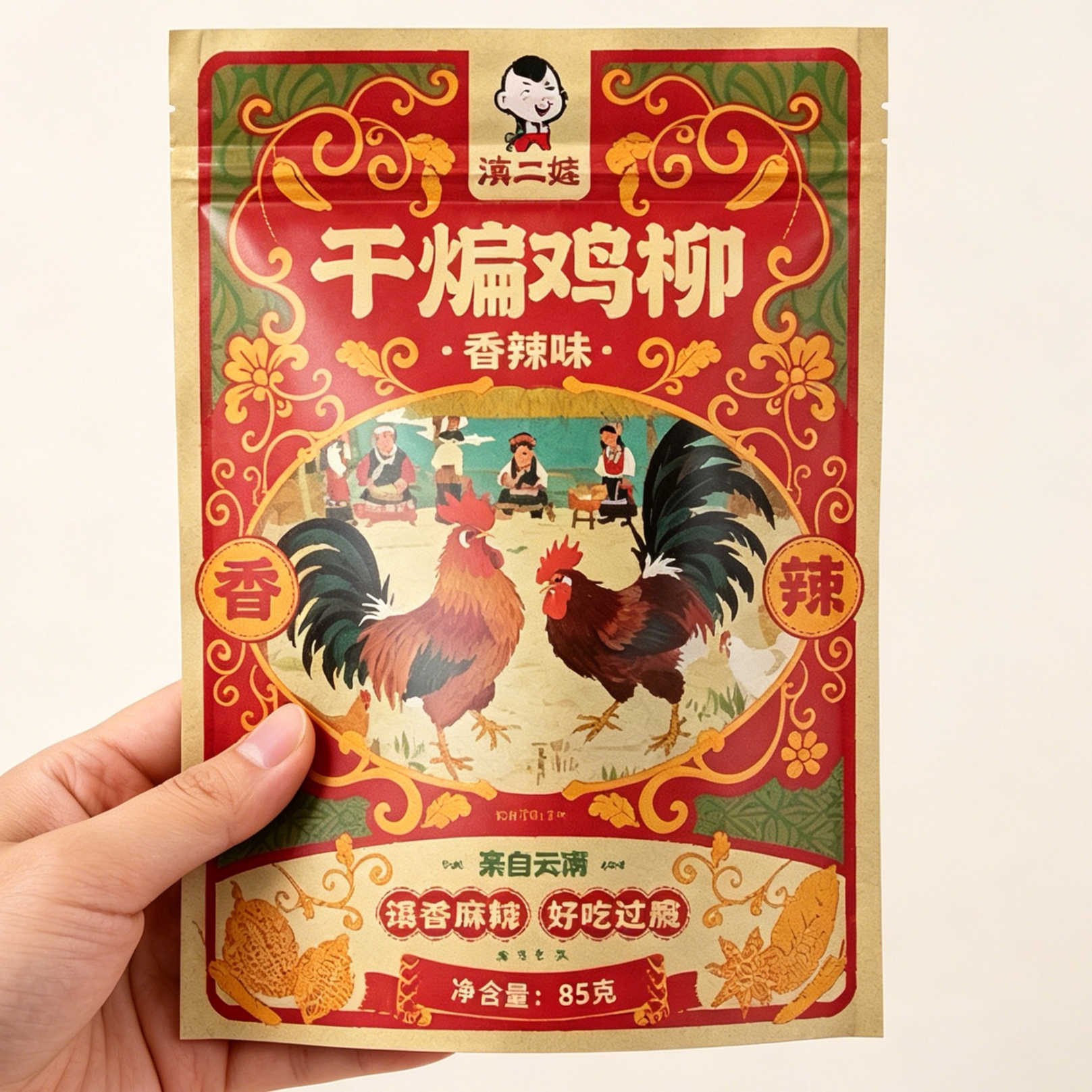 滇二娃即食干煸鸡柳香辣鸡胸肉高蛋白休闲解馋小零食健身夜宵小吃