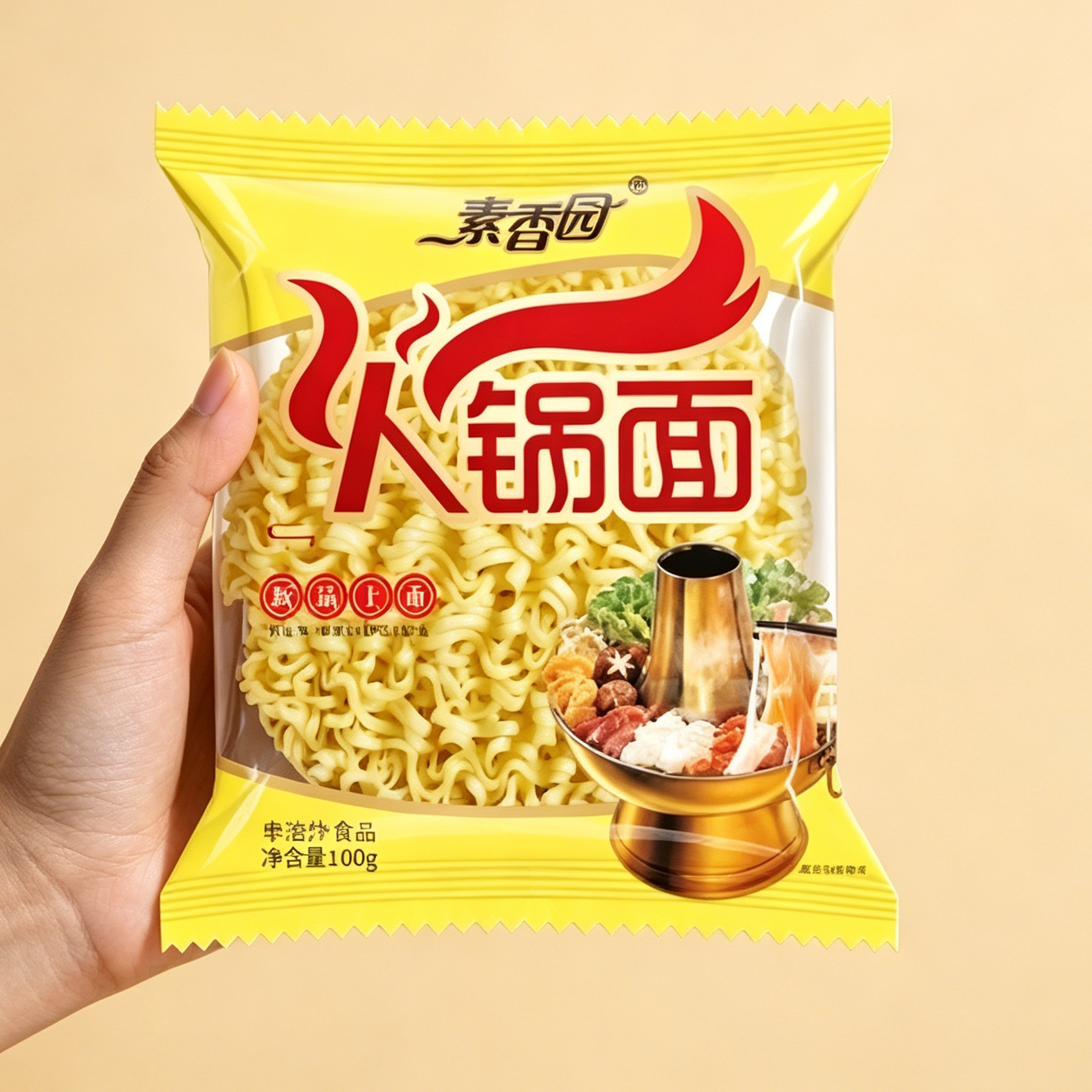 素香园袋火锅面非油炸方便面面饼面块面条商用家庭装清仓特价包邮