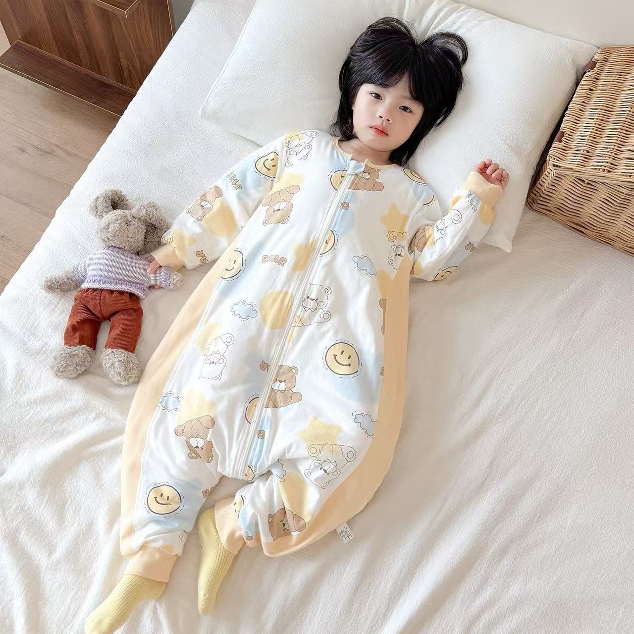 儿童冬季加绒睡袋秋冬男