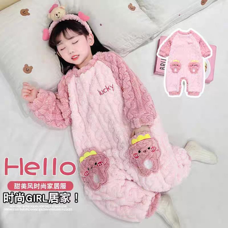 女童珊瑚绒加厚保暖睡袋