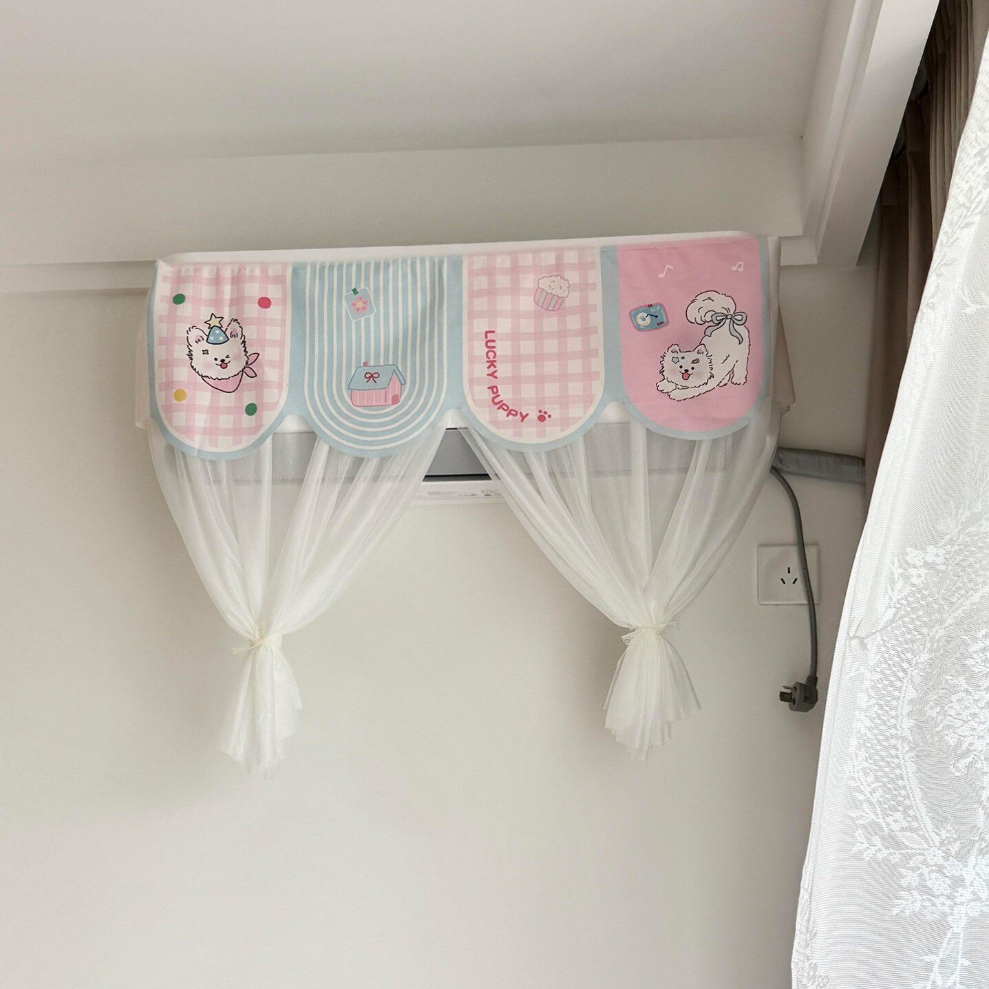 卡通小狗空调挡风帘防冷气直吹坐月子专用2026新款壁挂式品牌通用