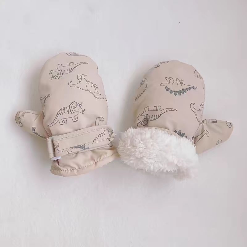 冬季婴儿手套加绒滑雪冬