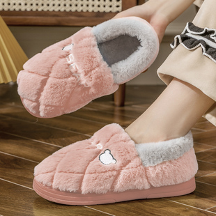 防滑保暖室内家居家用女款 棉拖鞋 包跟2023年新款 女秋冬季 月子棉鞋
