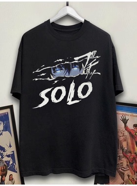 solo leveling我独自升级程肖宇眼神230G男装女装全棉印花短袖T恤