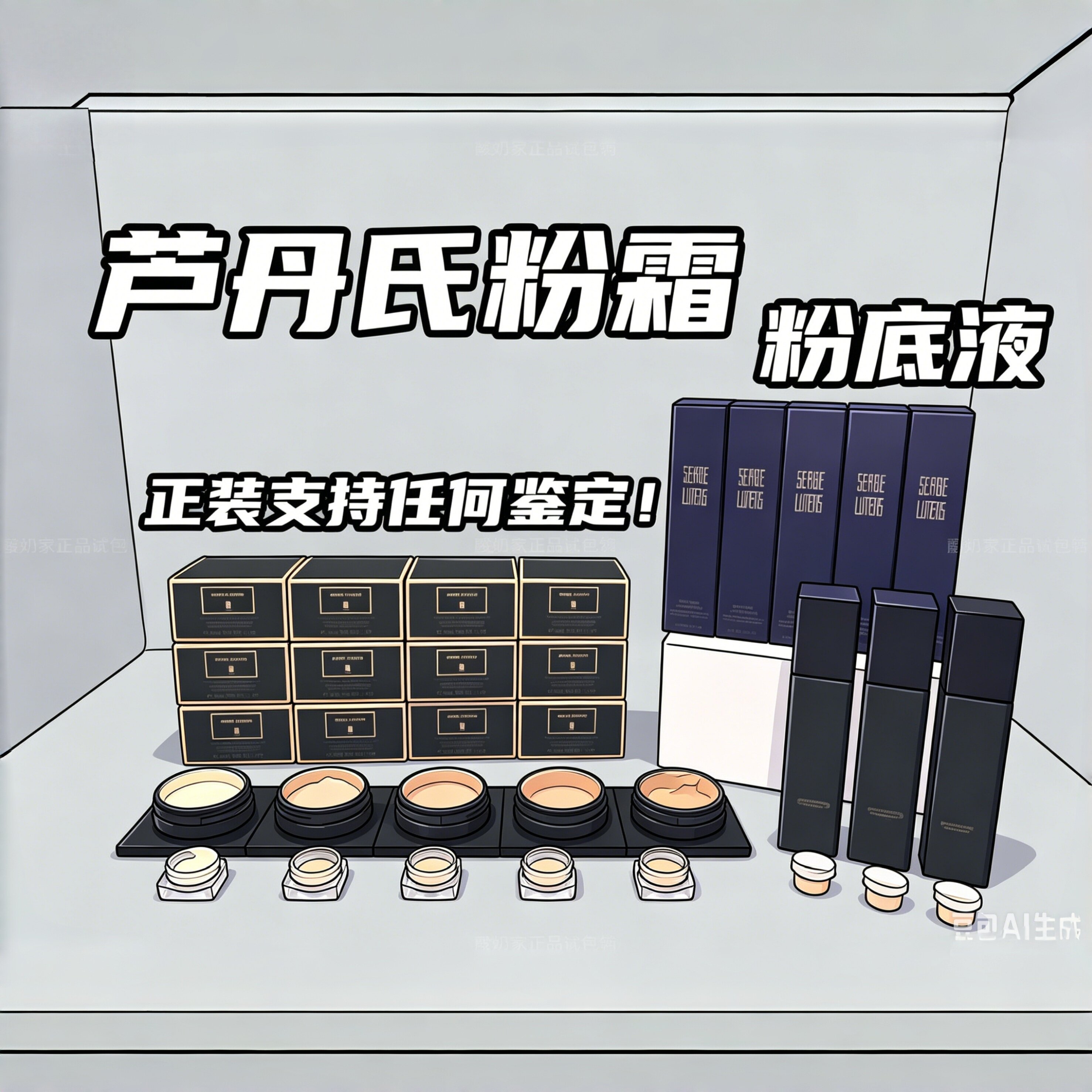 正品秒发!芦丹氏粉霜试用装持久粉底液n10卤蛋粉霜养肤试色小样