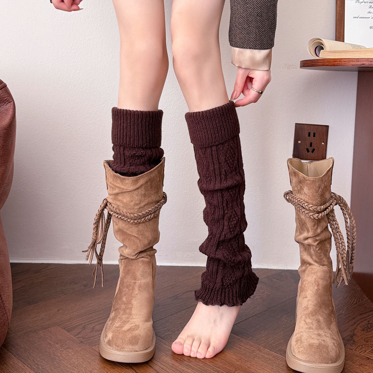 专配靴子美拉德咖色袜套袜子女秋冬保暖小腿袜日系针织毛线长筒袜,女士内衣/男士内衣/家居服,长筒袜,淘宝优惠券,粉丝福利购,淘宝优惠卷