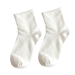 白色袜子女薄款网红款秋冬短款棉袜卷边jk夏季配凉鞋中筒夏款短袜