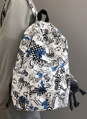 书包美式高街2025男涂鸦帅气百搭高颜值三到六年级初中生潮流背包