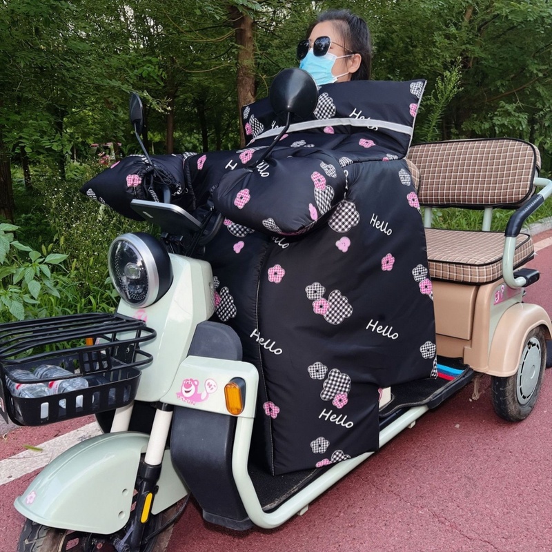 三轮车挡风被电动后座专用双人加绒加厚防风罩加大加宽保暖防水防