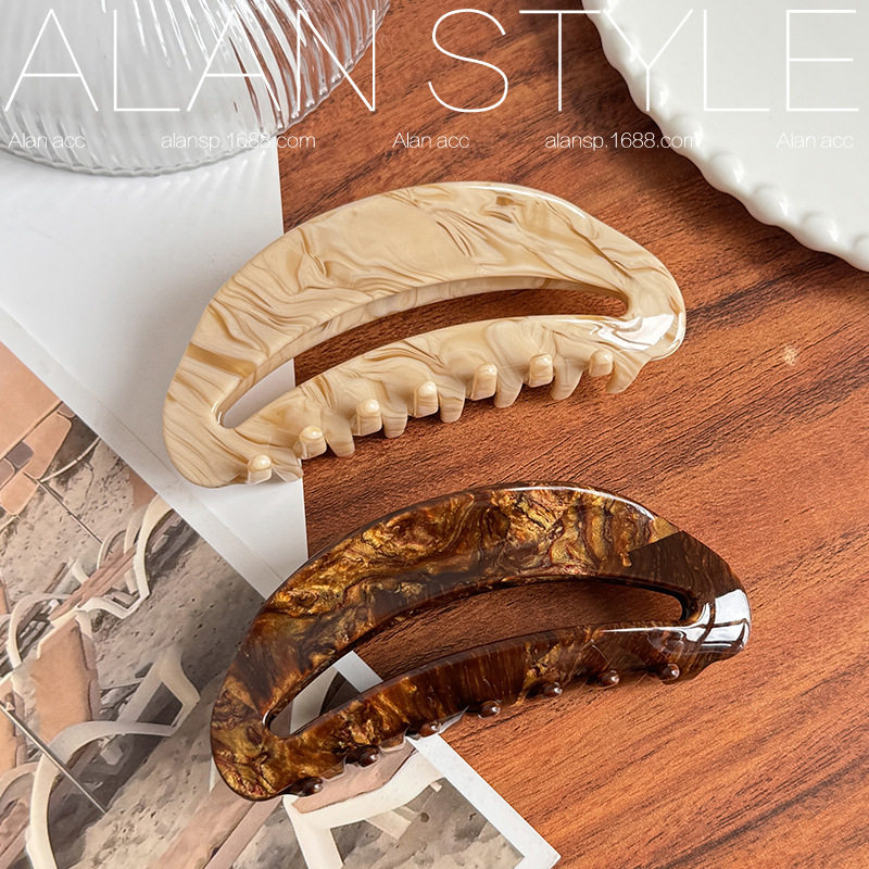 阿斓法式醋酸抓夹感镂空月亮款发夹女后脑勺鲨鱼夹夹子发饰,饰品/流行首饰/时尚饰品新,发饰,淘宝优惠券,粉丝福利购,淘宝优惠卷