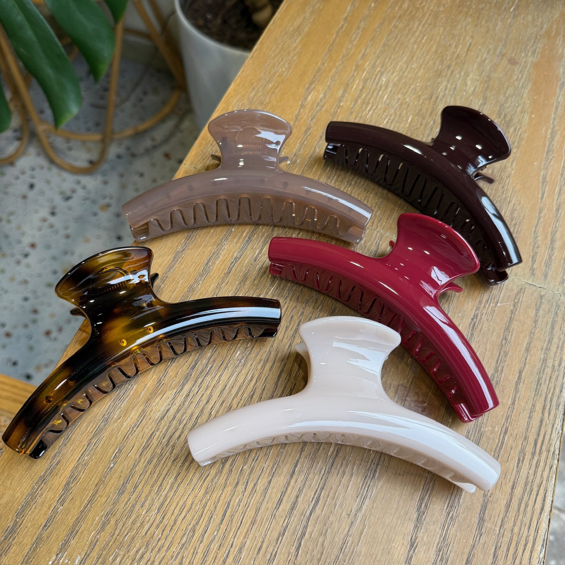 欧美新款15cm法式发夹大号蝴蝶扣后脑勺盘发抓夹ins感鲨鱼夹