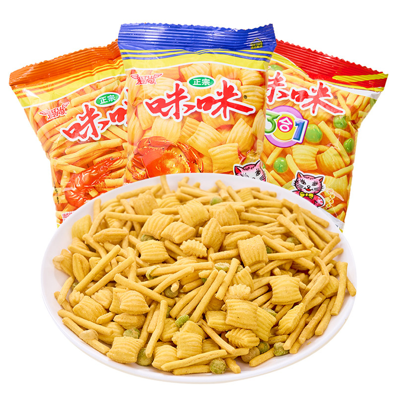 爱尚咪咪虾味条蟹味粒童年儿时怀旧小包装休闲儿童小零食网红爆款