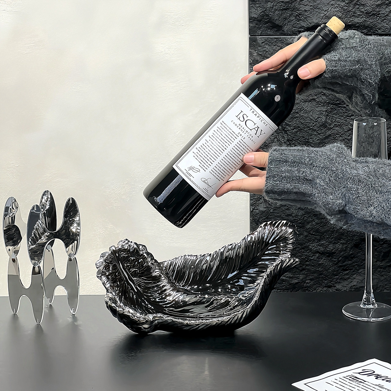 创意羽毛红酒架摆件轻奢高档家居客厅餐边柜酒柜装饰品高级感软装,家居饰品,装饰摆件,淘宝优惠券,粉丝福利购,淘宝优惠卷