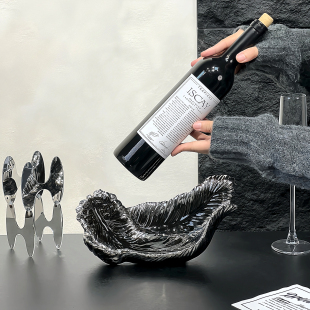 创意羽毛红酒架摆件轻奢高档家居客厅餐边柜酒柜装饰品高级感软装