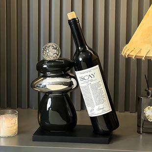 时来运转红酒架摆件酒柜装 饰品轻奢高档高级感客厅餐边柜家居饰品