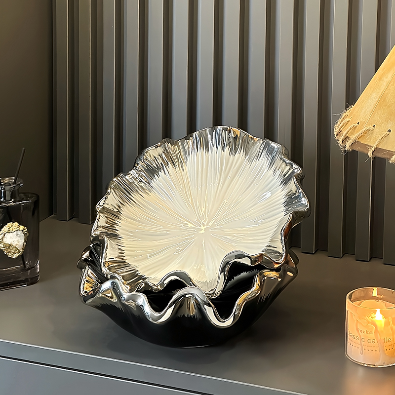 轻奢叶子水果盘客厅家用高级感