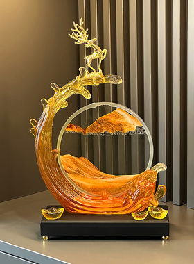 创意风生水起流沙画摆件轻奢高档客厅家居电视柜酒柜高级感装饰品