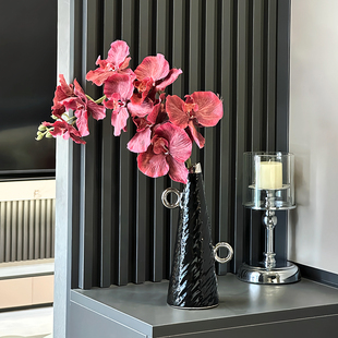 法式高档高低耳花瓶摆件客厅桌面插花创意家居轻奢玄关酒柜装饰品