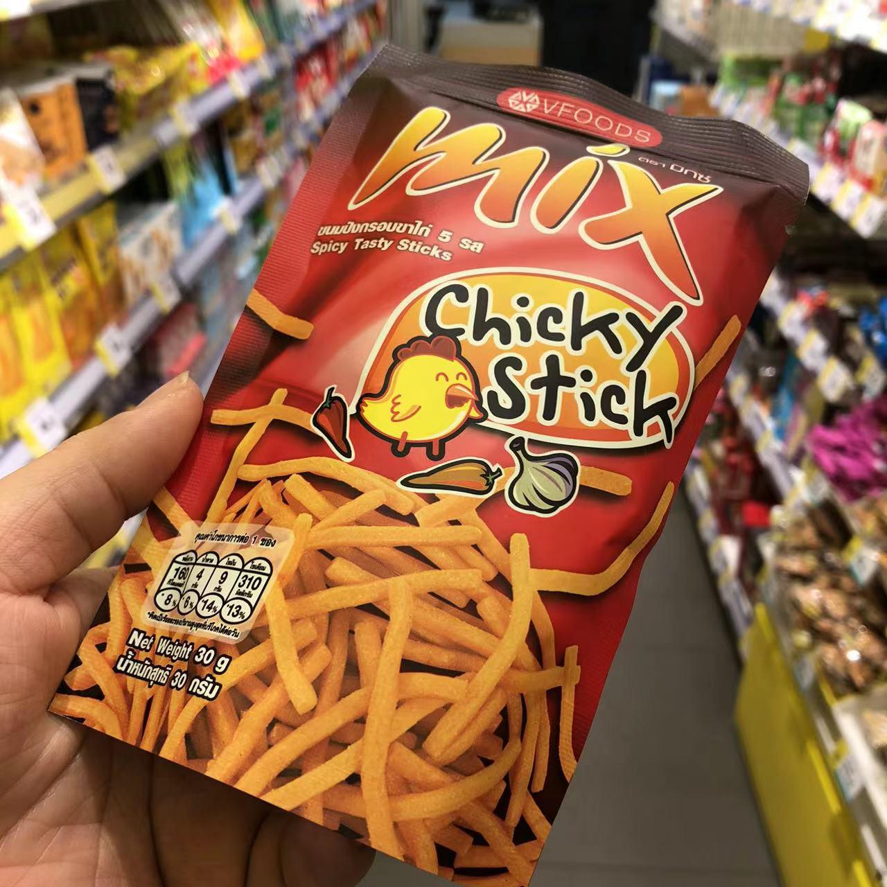 零食优选很忙泰国进口VFOODSMIX香辣鸡味脆脆条休闲小吃30g【满38