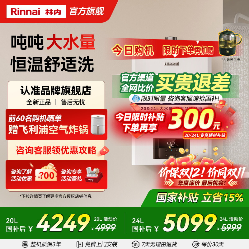 鲸吨吨恒温GC21林内小蛮腰大水量