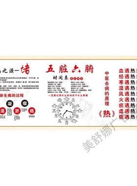 五脏六腑 中医去病的原理养生贴纸美容院养生馆装饰画自粘海报贴