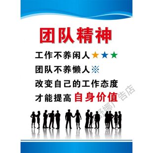 团队精神团结就是力量员工自勉成功的阶梯八句话十不准海报墙贴