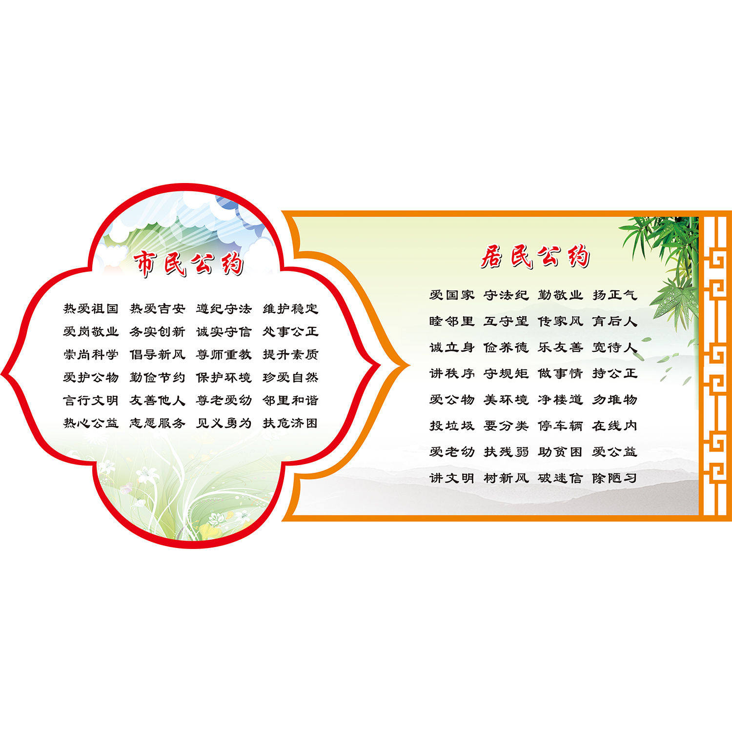 市民公约居民公约海报社区居民公约社区居民公约邻里和睦守望相助