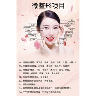 微整形项目介绍美容院宣传海报医美皮肤保养广告贴纸挂画相纸kt板