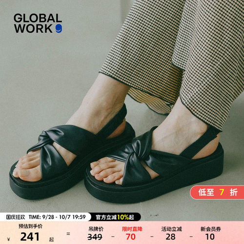 GLOBAL WORK 凉鞋女2026新款日系时尚气质露趾通勤鞋子684850