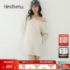 Heatherich2026春季 新款 纯色简约女士编织连衣裙598397
