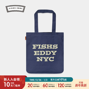休闲棉质撞色印花大容量帆布包577160 提包2025新款 FISHS EDDY