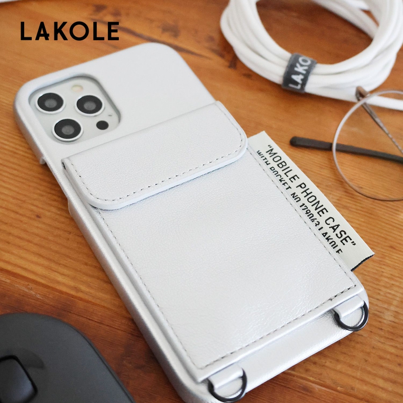 LAKOLE 手机壳2025新款纯色简约隔层卡包套壳110386