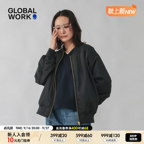 GLOBAL WORK 外套女2026秋季新款日系街头棒球领拉链夹克服824736