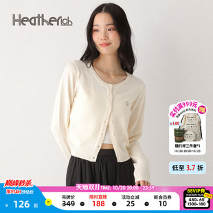 Heatherich毛针织衫女2026秋季新款修身系扣日系毛衣322180
